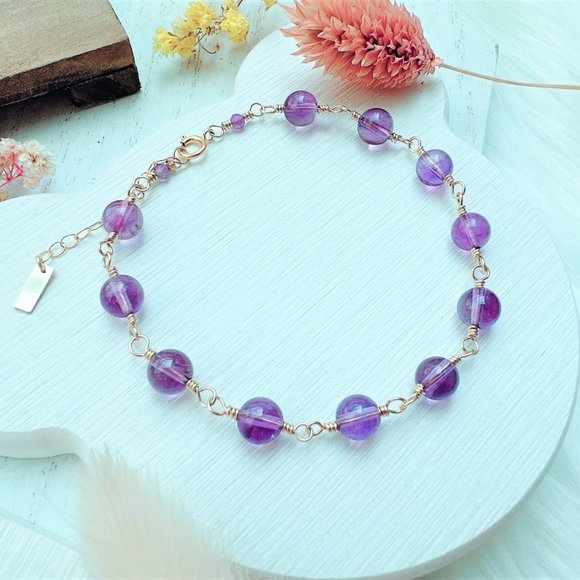 New Amethyst Bracelet | 14k Gold Filled - Picture 7 of 7
